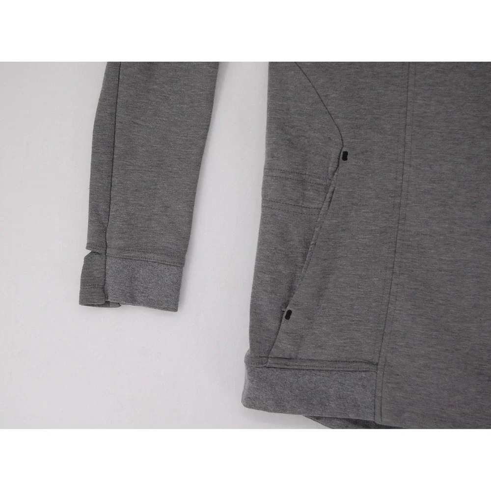 Nike Tech Fleece Jacket Womens Medium Gray Asymmetrical Zip Hoodie Cape Athletic